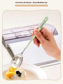 1pc Cute Cartoon Panda Long Handle Stainless Steel Spoon Set, Colorful Dinner Spoons, Reusable Metal Table Spoons For Household Kitchen & Dining Table, Great Table Utensils For Daily Meals And Family Gatherings - View 10