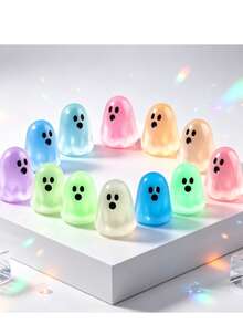 10pcs Glowing Mini Ghost, Fun Decorative Gift For Halloween Party, Suitable For Theme Party, DIY Party Decoration Accessories, Tabletop Decor, Garden Decor - Multiple Styles - View 3