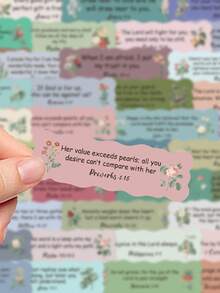 50pcs Bible Sticky Notes Stickers Decoration Scrapbook Planner Notebook Greeting Card Envelope Guitar Skateboard Diary Luggage Fridge Window Wardrobe Holiday Birthday Gift Study Reward Sticker Decals - Bible Sticky Notes - View 3