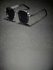 A Pair Of Men's Classic Vintage Steampunk Square Metal Frame Casual Glasses, Decorated With Spring-Shaped Temples, Essential Item For Parties, Festivals And Gatherings - Multicolor - View 5