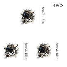 1/2/3pcs Black Bull Animal Pattern Heat Transfer Sticker | DIY Heat Transfer Decal Suitable For T-Shirts, Loose Sweatshirts, Women Casual Tops, Canvas Bags, Fabric Pillows Printing. - Multicolor - View 4