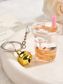 Milk Tea Cup Fudge Keychain, Creative Lucky Cat Acrylic Pendant, Girls' Bags, Car Keychain Small Gifts, Bag Charms, Squishy, Party Favors, Trinkets - Multicolor - View 9