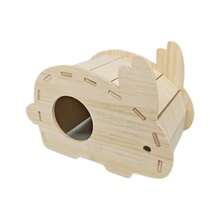 Cute Rabbit Shaped Wooden Hamster Hideout House, Small Pet Sleeping Nest Shelter, Hamster Cage Habitat Decoration Accessories For Hamster, Dwarf Hamster - one-size - View 3