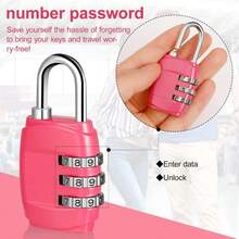 1pc 3 Digit Combination Padlock, Resettable Password Lock, Small Portable Code Lock For School Locker Dormitory Gym Cabinet Suitcase Backpack Toolbox, Color & Style Random - Combination Lock - View 8