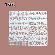 2/1 Set PET Christmas Long Strip Craft Stencils, Reusable Border Templates With Merry Christmas Letters, Santa Claus, Snowman, Christmas Tree, Snowflake And Gingerbread Man Hollow Design, Plastic Handmade Tool Set, Suitable For DIY Scrapbooking, Wall Decoration And Fabric Photo Album Cover - One Size Fits All - View 10