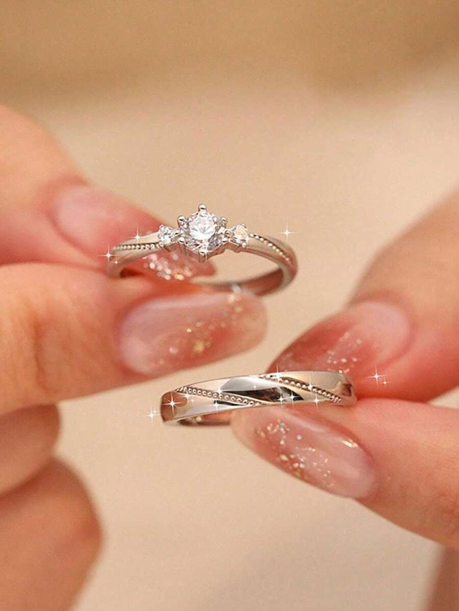 Women Engagement Rings - Silver - View 1
