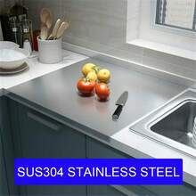 1pc Stainless Steel Cutting Board, Kitchen Essential - Large Stainless Steel Cutting Board With Lid And Non-Slip Pad, Suitable For Countertop, Used For Cutting Meat, Vegetables, Bread And Baking, Kitchen Accessory - Silver - View 11