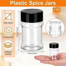 2 Oz Plastic Spice Jars With Flip Cap Clear Double-Sided Seasoning Containers Small Shaker Bottles For Kitchen Organization - Multicolor - View 2