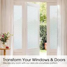 1Roll Frosted Window Film Privacy Film For Glass Windows ,Static Cling Decorative Snowflake Pattern, Blocks UV Removable Frosting Opaque Film For Bathroom Office Bedroom - Snowflake - View 7