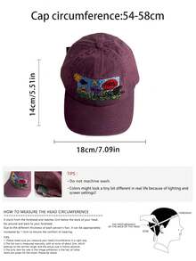 Unisex Floral Embroidered Baseball Cap, Soft Crown Face-Slimming Versatile Sun Protection Baseball Cap - Multicolor - View 5