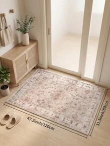 1pc Apricot Persian Pattern Large Living Room Rug, Vintage Distressed Style, Easy Care, Non-Slip Bottom, Suitable For Living Room, Bedroom, Kitchen, Dining Room, Entryway, Office And Other Home Decor - Apricot - View 17