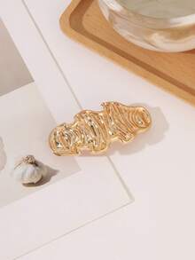 1pc Metal Texture Hair Barrette For Women, Irregular Wavy Wave Spring Hair Clip,For Half Up Elegant Hair Accessories For Daily Party Wedding - Multicolor - View 10