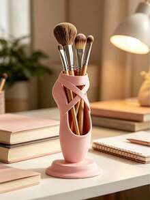 Ballet Shoe Makeup Brush Holder, Aesthetic Cosmetic Storage Organizer, Elegant Shoe Shape Cosmetic Storage Cup,Decor,Gift For Ballet Lovers Girls - Multicolor - View 4