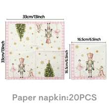 50Pcs Pink Nutcracker Christmas Disposable Tableware Set, 7in & 9in Nutcracker Ballet Dancer Paper Plates, 9oz Paper Cups And Paper Napkins, Pink Gingham Winter Holiday Pattern, Christmas Nutcracker Theme Party Supplies For Holiday Table Decor - Multicolor - View 6