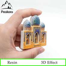 1pc Samarkand Bibi-Khanym Mosque Fridge Magnet, 3D Resin Creative Uzbekistan Famous Landmark Travel Souvenir Magnetic Sticker, Home Kitchen Decoration, Muslim Festival Gift - 1PC - View 4