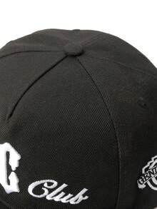 1pc Women Street Hip Hop Baseball Cap, Badge Letter Pattern, 3D Embroidery, Adjustable, Solid Color, Outdoor Sports, Party Wear - A - View 2