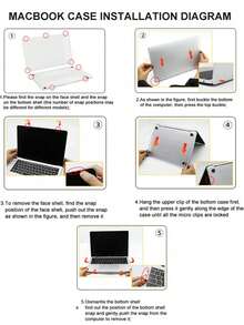 New Linen Texture Style Supper Thin Frost Clean 1pc Cover And 1pc Base For Macbook Air Pro - Grey - View 4