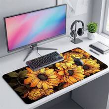 Sunflower Pattern Gaming Mouse Pad, Anti-Slip Rubber Desk Mat, Smooth Sliding Surface, Suitable For Computer Laptop Office Home, Bright Abstract Art Decoration, Back To School Supplies - A - View 5