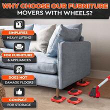 7pcs Heavy Duty Moving Kit: Furniture Lifter, Slider Kit, Elevator, Easy Lifting Rolling Tools, Foundation For Moving Large Items, Simple Sofa Space Conversion Design - 7PCS - View 6