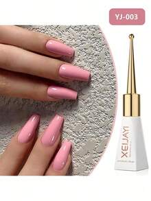 XEIJAYI 1 Bottle Pink Long-Lasting Gel Nail Polish, UV/LED Soak-Off Gel Nail Polish, Suitable For Nail Art DIY Salon Home Manicure, Holiday Gift, Women's Nail Art Eyelash DIY Salon Gift - Pink - View 3