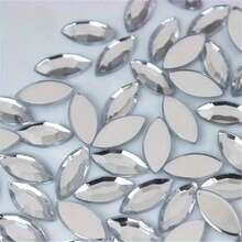 200pcs 0.7 * 1.5 Cm/0.27 * 0.59 Inch Randomly Mixed Color Flat Bottomed Acrylic Horse Eye Shaped Rhinestones, Suitable For DIY Jewelry Making And Wedding Decoration - Color - View 22