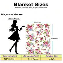 1pc Fresh Pastoral Floral Digital Print Flannel Blanket - Modern Style, Soft Polyester Knitted Fabric Comfortable For All Seasons, Multi-Purpose, Suitable For Sofa, Bed, Travel, Camping, Chair, Gift Blanket - Multicolor - View 13