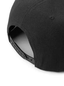 1pc Women Street Hip Hop Baseball Cap, Badge Letter Pattern, 3D Embroidery, Adjustable, Solid Color, Outdoor Sports, Party Wear - A - View 3