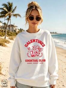 Cupid Cocktail Club Round-Neck Sweatshirt - White - View 1