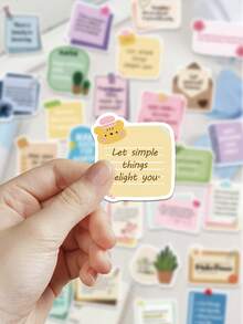 50pcs Encouragement Message Stickers For Decorating Switches, Water Cups, Laptop, Phone Case, Tablet, Luggage, Planner, Notebook, Diary, Scrapbook, Guitar, Skateboard - Encouraging Comment Text - View 7