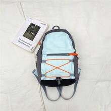 Men's Black Lightweight Nylon Small Backpack, Multi-Pocket Drawstring Design, Adjustable Thick Straps, Outdoor Short Trip Casual Commute Minimalist Mini Backpack - Multicolor - View 10