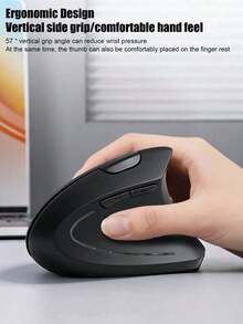 Right Hand Ergonomic Vertical Wireless Mouse, 2.4G & Bluetooth Dual Mode, RGB Light, Silent Click, Adjustable DPI, For Laptop Desktop Office Gaming, Battery Not Included(Battery Not Included) - View 6