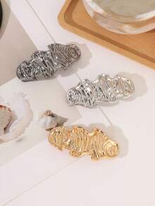 1pc Metal Texture Hair Barrette For Women, Irregular Wavy Wave Spring Hair Clip,For Half Up Elegant Hair Accessories For Daily Party Wedding - Multicolor - View 7