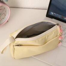 1PC Large Capacity Ins Style Pencil Case, High Aesthetic Minimalist Pencil Box, Portable Solid Color Stationery Bag - Multicolor - View 5