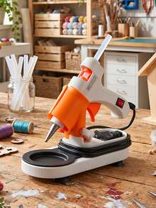 Multi-Functional Universal Hot Glue Gun Stand Accommodating Various Models Of Glue Guns, Featuring A Drip Tray, Cable Organizer Box, And Screw/Small Parts Storage Compartment To Keep Your Workspace Tidy - Hot Glue Gun Stand - View 9