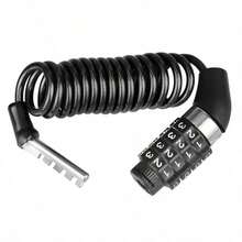 1pc 4-Digit Combination Spring Lock, Compact Steel Cable Wrap Lock, Anti-Theft Lock For Cycling Helmet - Multicolor - View 7