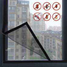 Home Use Whole Piece Mosquito Screen Black Mesh Black Edge Style, Sealed Insect Proof, Customizable Size - Black Mesh With Black Trim, Full-piece Style - View 3