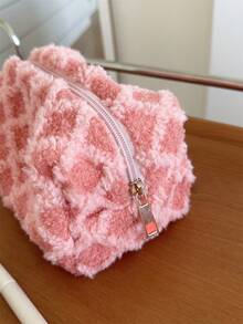 MEYOU FAIRY AGG, Pink Large Makeup Bag For Women, Diamond Grid Inner Bag, Small And Fresh Portable Travel Wash Bag, Twill Pattern For Easy Carrying, Versatile Skincare Storage Bag - Multicolor - View 5