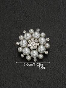 4pcs/Pack Flower-Shaped Rhinestone & Pearl High-End Metal Buttons For Wedding Decor, Clothing, Jewelry Making, DIY Shoes, Hats, Bags, Handmade Sewing Accessories - Multicolor - View 19