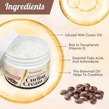Dola Hair Krim Pengeriting Minyak Jarak Hitam untuk Rambut Alami, Krim Penegas Ikal & Melembapkan, Pengendali Frizz, Daya Rekat Lembut, Memperjelas Ikal, Gulungan & Pilinan - Krim Pengeriting - View 6
