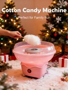 1pc 400W Wall Plug Cotton Candy Maker, Retro Pink Candy Machine, Suitable For Children, Can Be Used As Christmas Gift, Home Gift, Birthday Party Gift, Includes Cotton Candy Sticks And Random Color Sugar Spoons - EU F Type Plug(220-240V) - View 2