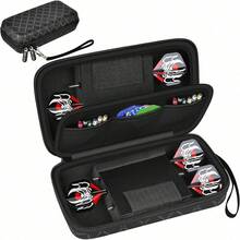 ALKOO Hard Dart Case For 6 Steel & Soft Tip Darts, Upgraded Rhombus Carrying Storage Holder Fits Tips Shafts Flights Extra Accessories (Case Only) - Black - View 1