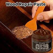 YXMX Wood Color Repair Paste (30g) With Scraper Spatula, Professional Furniture Scratch And Crack Filler Cream For Hardwood Floors, Doors And Cabinets - Brown + Board Brush - View 4
