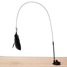 Cat Teaser Stick Interactive Bell Feather Cat Toy Long Pole Suction Cup Style Stimulating Play Adventure Ultimate Cat Toy Suction Cup Cat Teaser Stick Interactive Feather Cat Toy Steel Wire Suction Cup Feather Cat Toy Bell Cat Teaser Stick - View 2