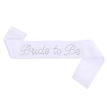 1pc Single Lady Bride Shoulder Strap, Baroque Style Party Decoration, Engagement Supplies, Wedding Bride Gift, Bridesmaid Gift, Photo Prop - White - View 6
