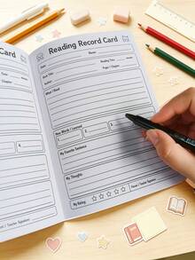 1pc Reading Record Notebook, Cat & Dog Cartoon Diary, Student Reading Notes Record Book, Early Education Enlightenment Notebook, Record New Things Learned, Teacher Classroom Reward Notebook, Daily Home, School, Classroom, Travel Use, Essential Notebook Stationery, Holiday New Year, Birthday Party Gift Choice - Multicolor - View 4
