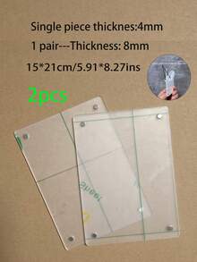 1pc/2pcs Transparent Thick Acrylic Photo Frame, Modern Desktop Photo Frame, Suitable For Home And Office Decoration. Transparent Acrylic Photo Frame, Modern Desktop Photo Frame, Suitable For Home And Office Decoration. Suitable For Photos, Flowers And Landscape Paintings, Strong Magnetic Photo Office Business Card Holder, Acrylic Plate With Double-Sided Protective Film - Transparent - View 16