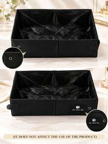 1pc Foldable Splash-Proof Cat Litter Box, Waterproof Portable Cat Toilet, Odorless Open-Top Cat Litter Tray, Easy To Clean Cat Toilet, Suitable For Travel, Car And Outdoor Use - L - View 10