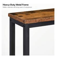 Slim Console Table, Hallway Table, 100 Cm Long, Narrow Sofa/Behind Couch Table For Entryway, Small Spaces - Brown - View 3