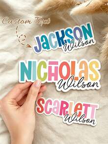 Custom Name Stickers, Personalized Stickers, Waterproof & Scratch-Resistant, Hollow Effect, Suitable For Cups, Personal Items, Lunch Boxes, Books, Computers, Phones, Coffee Mugs, Phone Cases, Ceramic Cups, Water Bottles - Multicolor - View 7