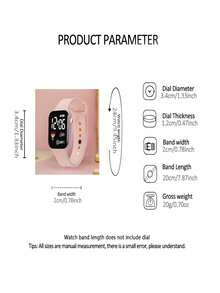6/1pc Fashionable Minimalist Elegant Cute Square Digital Display Heart Pattern Decorative LED Screen Electronic Watch, Matching Butterfly Jewelry Set Including Necklace, Bracelet, Earrings And Ring. Perfect For Girls To Wear At Parties, Holidays And Other Occasions. Also The Best Gift Choice For Mothers And Friends On Mother's Day, Back To School Season, Easter And More. (Gift Box Not Included) - Multicolor - View 6